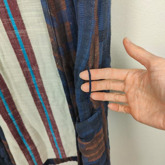 Ace & Jig Open Cardigan Sweater Womens Small Blue Brown Sleeveless Lagenlook - Picture 5 of 8